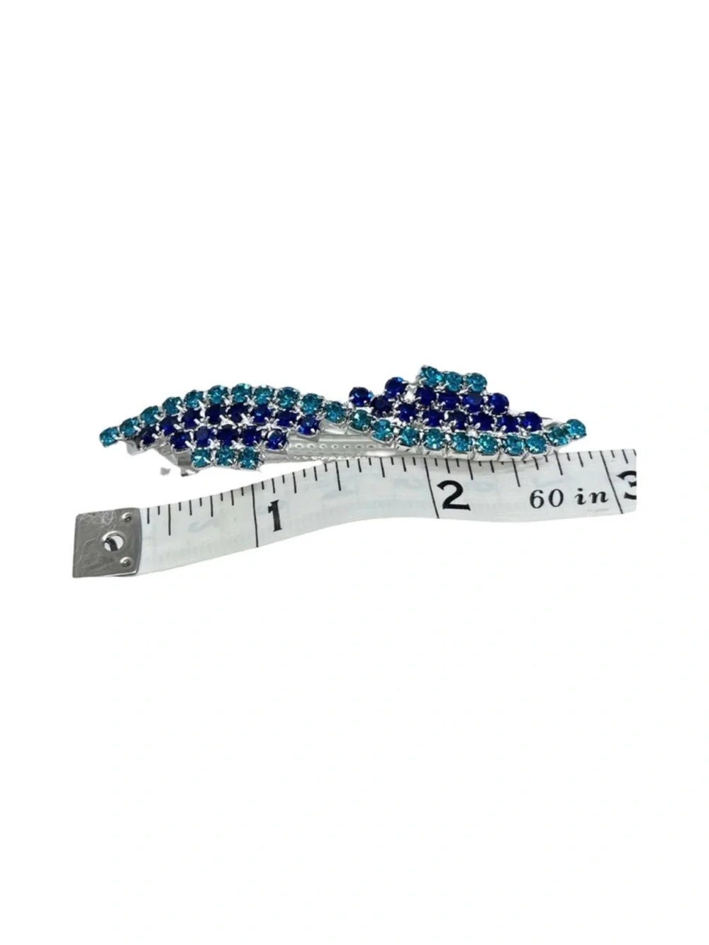 Blue and Teal Rhinestone Hair Clip FINAL PRICE DROP